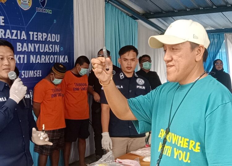 Ketua IJTI Sumsel Cek Pemusnahan Narkoba Yang di Lakukan BNNP SUMSEL